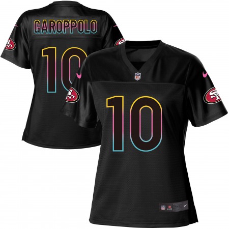 Nike 49ers #10 Jimmy Garoppolo Black Women's NFL Fashion Game Jersey