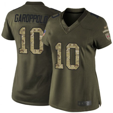 Nike 49ers #10 Jimmy Garoppolo Green Women's Stitched NFL Limited 2015 Salute to Service Jersey