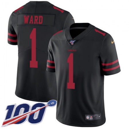 Nike 49ers #1 Jimmie Ward Black Alternate Youth Stitched NFL 100th Season Vapor Limited Jersey