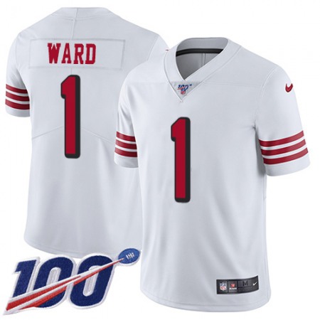 Nike 49ers #1 Jimmie Ward White Rush Youth Stitched NFL Limited 100th Season Jersey