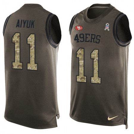 Nike 49ers #11 Brandon Aiyuk Green Men's Stitched NFL Limited Salute To Service Tank Top Jersey