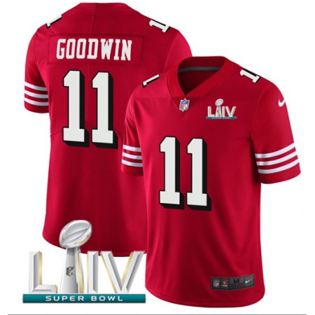 Nike 49ers #11 Marquise Goodwin Red Super Bowl LIV 2020 Team Color Youth Stitched NFL Vapor Untouchable Limited II Jersey