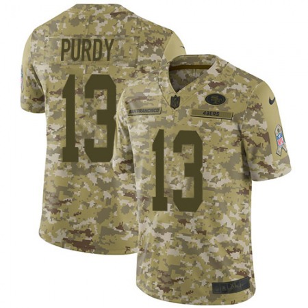 Nike 49ers #13 Brock Purdy Camo Youth Stitched NFL Limited 2018 Salute To Service Jersey