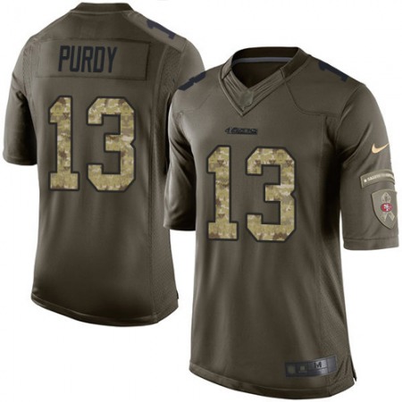 Nike 49ers #13 Brock Purdy Green Men's Stitched NFL Limited 2015 Salute To Service Jersey