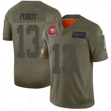 San Francisco 49ers #13 Brock Purdy Camo Youth Stitched NFL Limited 2019 Salute To Service Jersey