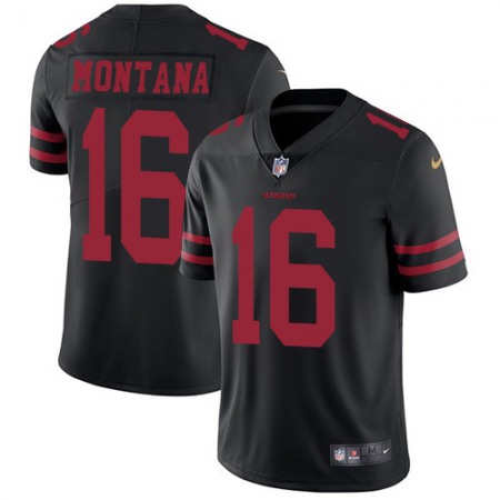 Nike 49ers #16 Joe Montana Black Alternate Youth Stitched NFL Vapor Untouchable Limited Jersey