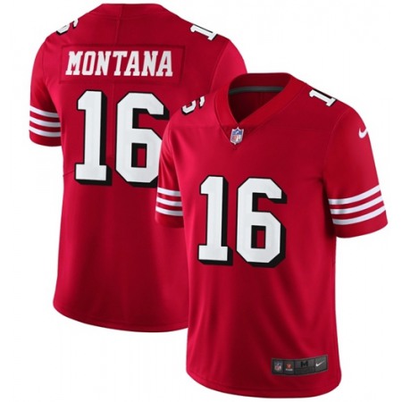 Nike 49ers #16 Joe Montana Red Team Color Men's Stitched NFL Vapor Untouchable Limited II Jersey