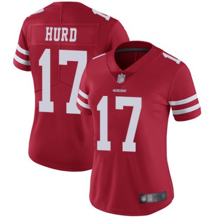 Nike 49ers #17 Jalen Hurd Red Team Color Women's Stitched NFL Vapor Untouchable Limited Jersey