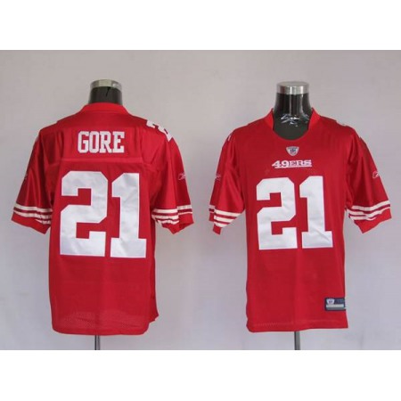 49ers #21 Frank Gore Red Stitched Youth NFL Jersey