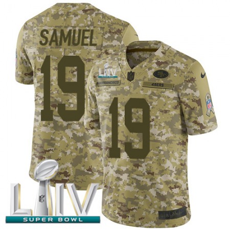 Nike 49ers #19 Deebo Samuel Camo Super Bowl LIV 2020 Youth Stitched NFL Limited 2018 Salute To Service Jersey