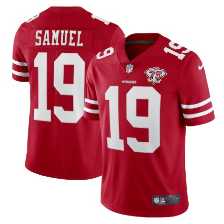 Nike 49ers #19 Deebo Samuel Red Men's 75th Anniversary Stitched NFL Vapor Untouchable Limited Jersey