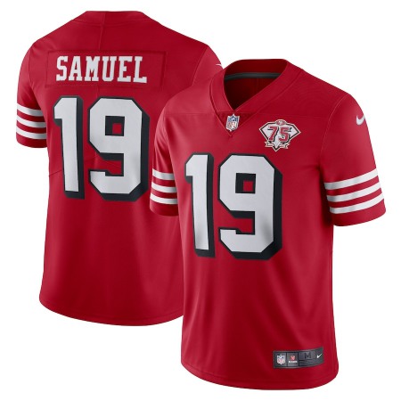 Nike 49ers #19 Deebo Samuel Red Rush Men's 75th Anniversary Stitched NFL Vapor Untouchable Limited Jersey