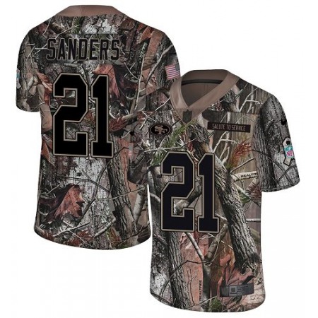 Nike 49ers #21 Deion Sanders Camo Youth Stitched NFL Limited Rush Realtree Jersey