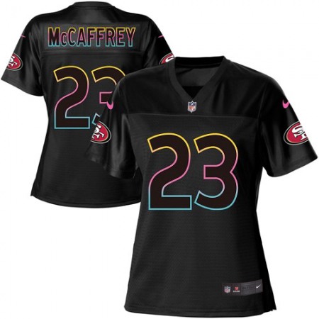 Nike 49ers #23 Christian McCaffrey Black Women's NFL Fashion Game Jersey