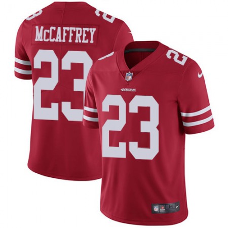 Nike 49ers #23 Christian McCaffrey Red Team Color Men's Stitched NFL Vapor Untouchable Limited Jersey