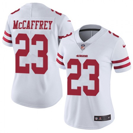 Nike 49ers #23 Christian McCaffrey White Women's Stitched NFL Vapor Untouchable Limited Jersey
