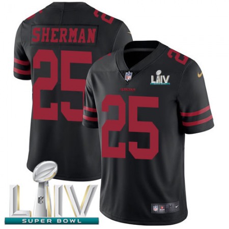 Nike 49ers #25 Richard Sherman Black Super Bowl LIV 2020 Alternate Youth Stitched NFL Vapor Untouchable Limited Jersey