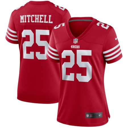San Francisco 49ers #25 Elijah Mitchell Scarlet Women's 2022-23 Nike NFL Game Jersey