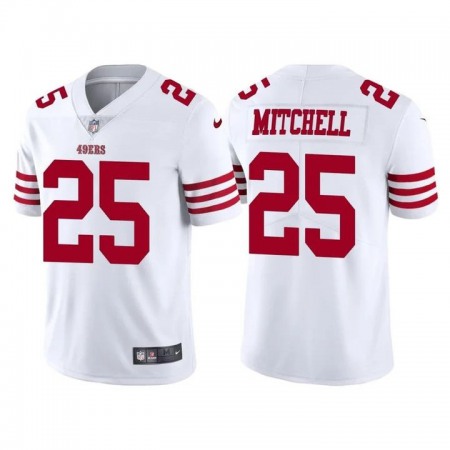 San Francisco 49ers #25 Elijah Mitchell Whiite Nike Men's 2022-23 Limited Stitched NFL Vapor Untouchable Jersey