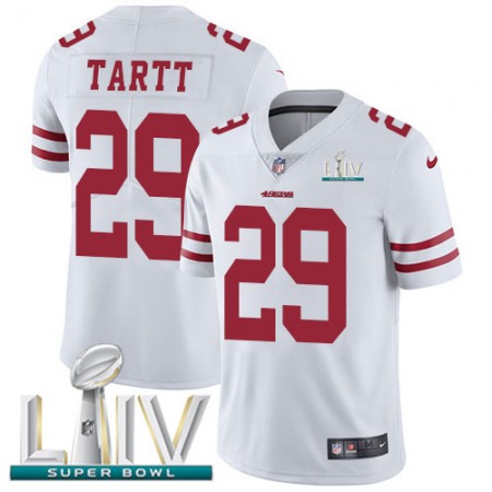 Nike 49ers #29 Jaquiski Tartt White Super Bowl LIV 2020 Youth Stitched NFL Vapor Untouchable Limited Jersey