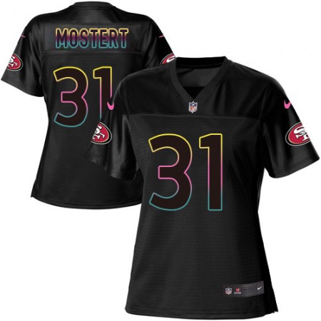 Nike 49ers #31 Raheem Mostert Black Women's NFL Fashion Game Jersey