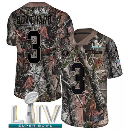 Nike 49ers #3 C.J. Beathard Camo Super Bowl LIV 2020 Men's Stitched NFL Limited Rush Realtree Jersey