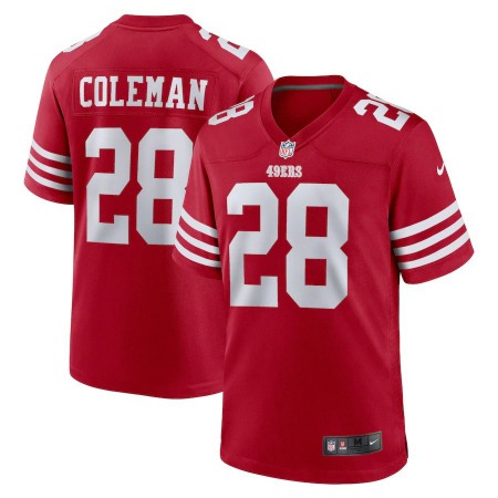 San Francisco 49ers #28 Tevin Coleman Nike Men's 2022 Player Game Jersey - Scarlet