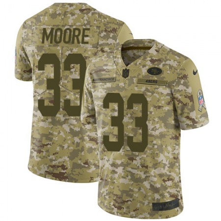 Nike 49ers #33 Tarvarius Moore Camo Youth Stitched NFL Limited 2018 Salute To Service Jersey