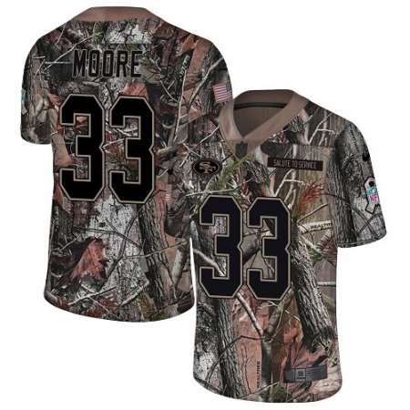 Nike 49ers #33 Tarvarius Moore Camo Youth Stitched NFL Limited Rush Realtree Jersey