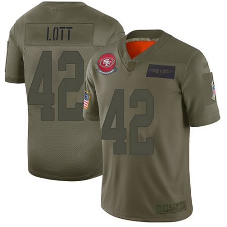 Nike 49ers #42 Ronnie Lott Camo Youth Stitched NFL Limited 2019 Salute to Service Jersey