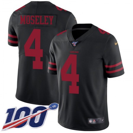 Nike 49ers #4 Emmanuel Moseley Black Alternate Men's Stitched NFL 100th Season Vapor Limited Jersey