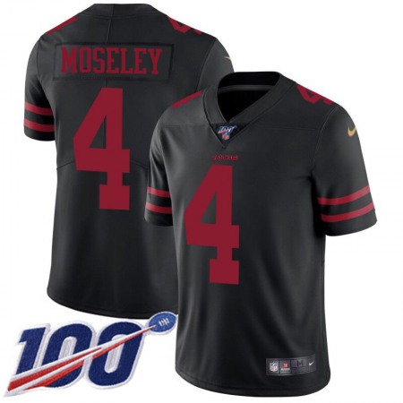 Nike 49ers #4 Emmanuel Moseley Black Alternate Youth Stitched NFL 100th Season Vapor Limited Jersey