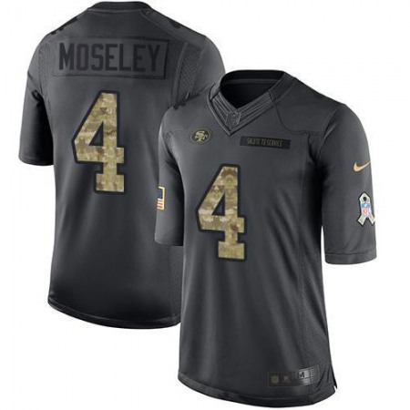 Nike 49ers #4 Emmanuel Moseley Black Men's Stitched NFL Limited 2016 Salute To Service Jersey