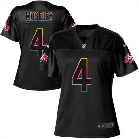 Nike 49ers #4 Emmanuel Moseley Black Women's NFL Fashion Game Jersey