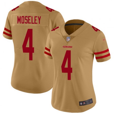 Nike 49ers #4 Emmanuel Moseley Gold Women's Stitched NFL Limited Inverted Legend Jersey