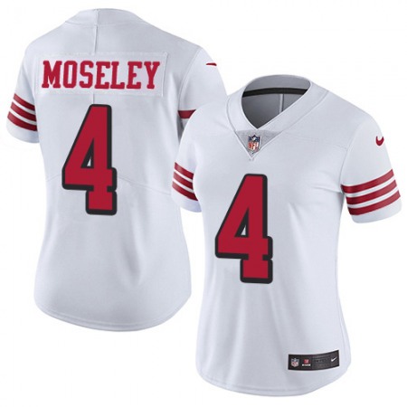 Nike 49ers #4 Emmanuel Moseley White Women's Stitched NFL Limited Rush Jersey