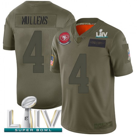 Nike 49ers #4 Nick Mullens Camo Super Bowl LIV 2020 Youth Stitched NFL Limited 2019 Salute To Service Jersey