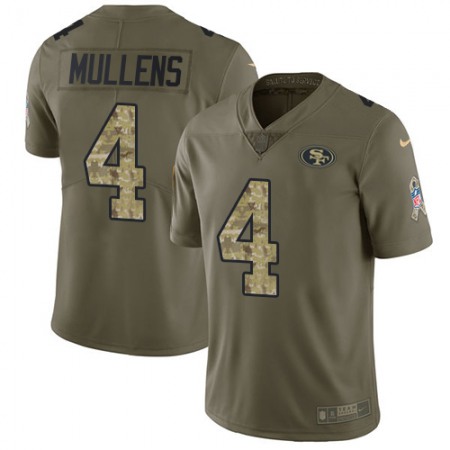 Nike 49ers #4 Nick Mullens Olive/Camo Men's Stitched NFL Limited 2017 Salute To Service Jersey