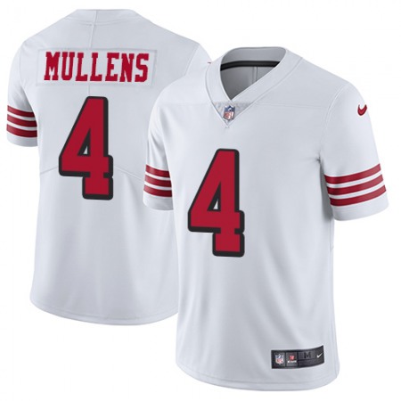 Nike 49ers #4 Nick Mullens White Rush Men's Stitched NFL Vapor Untouchable Limited Jersey