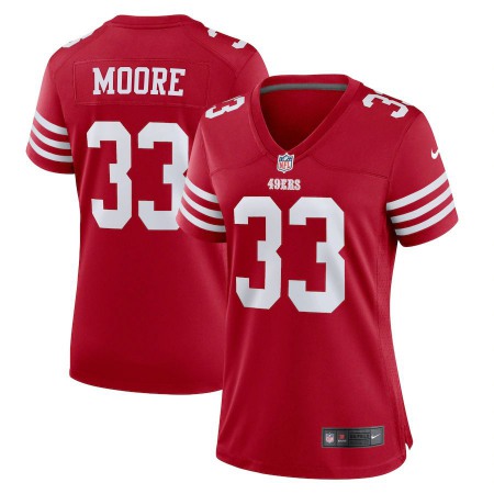 San Francisco 49ers #33 Tarvarius Moore Scarlet Women's 2022-23 Nike NFL Game Jersey