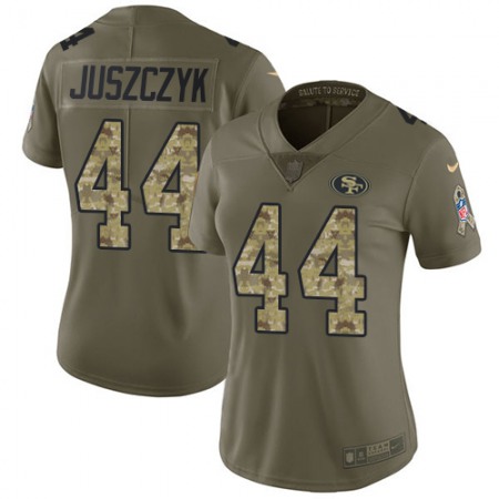 Nike 49ers #44 Kyle Juszczyk Olive/Camo Women's Stitched NFL Limited 2017 Salute to Service Jersey