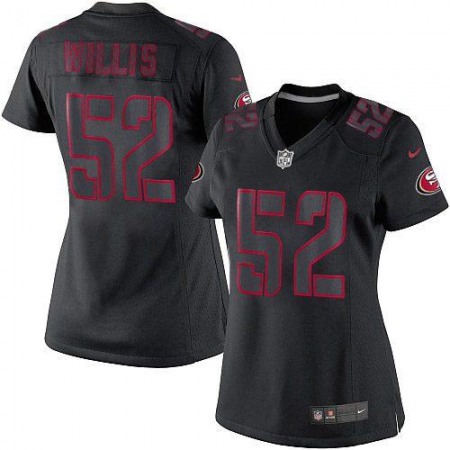 Nike 49ers #52 Patrick Willis Black Impact Women's Stitched NFL Limited Jersey