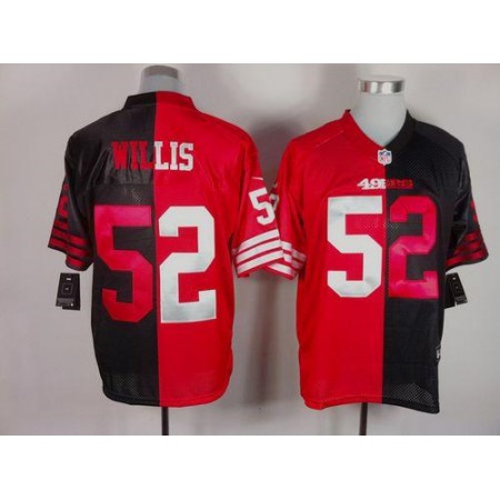 Nike 49ers #52 Patrick Willis Black/Red Men's Stitched NFL Elite Split Jersey