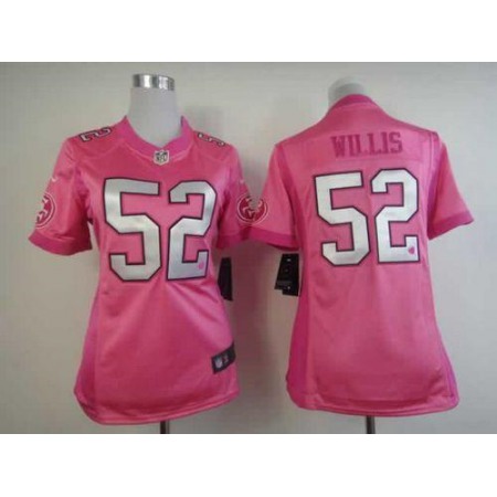 Nike 49ers #52 Patrick Willis Pink Women's Be Luv'd Stitched NFL Elite Jersey