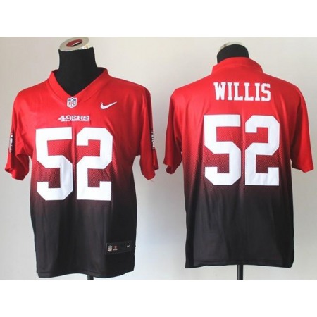 Nike 49ers #52 Patrick Willis Red/Black Men's Stitched NFL Elite Fadeaway Fashion Jersey