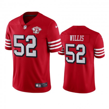 Nike 49ers #52 Patrick Willis Red Rush Youth 75th Anniversary Stitched NFL Vapor Untouchable Limited Jersey