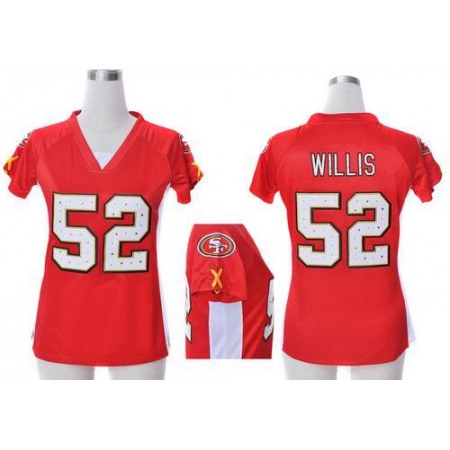 Nike 49ers #52 Patrick Willis Red Team Color Draft Him Name & Number Top Women's Stitched NFL Elite Jersey