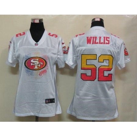 Nike 49ers #52 Patrick Willis White Women's Fem Fan NFL Game Jersey