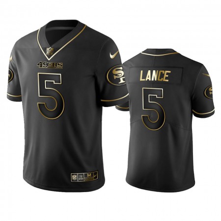 San Francisco 49ers #5 Trey Lance Black Golden Limited Edition Stitched NFL Jersey
