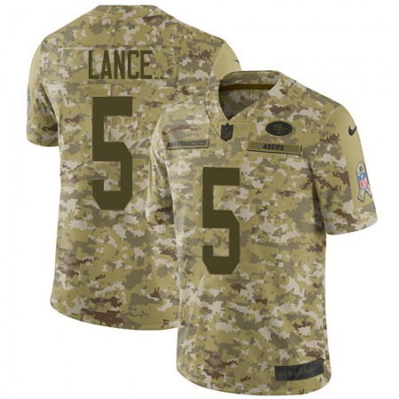 San Francisco 49ers #5 Trey Lance Camo Men's Stitched NFL Limited 2018 Salute To Service Jersey